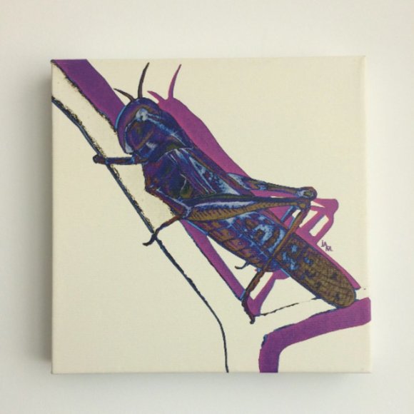Locust - Original Wall Art print on 12 x 12 canvas - Picture 2 of 6